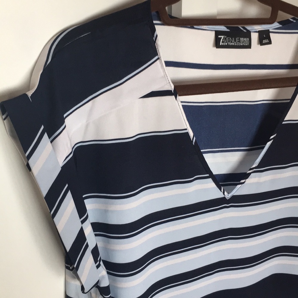 Cute Striped Top by New York & Company Size L - Picture 7 of 8